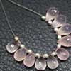 Natural Rose Quartz Faceted Tear Drops Briolette Beads You get 4 Beads (2 Pair) Size 9mm approx. Top Quality ~ Fine Rose Color 